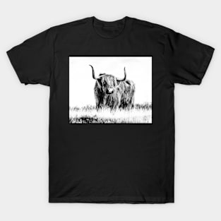 Bull print, Animal, Nature, Scandinavian print, Scandinavian, Nordic, Trendy print, Styled, Scandinavian art, Modern art, Wall art, Print, Minimalistic, Modern T-Shirt